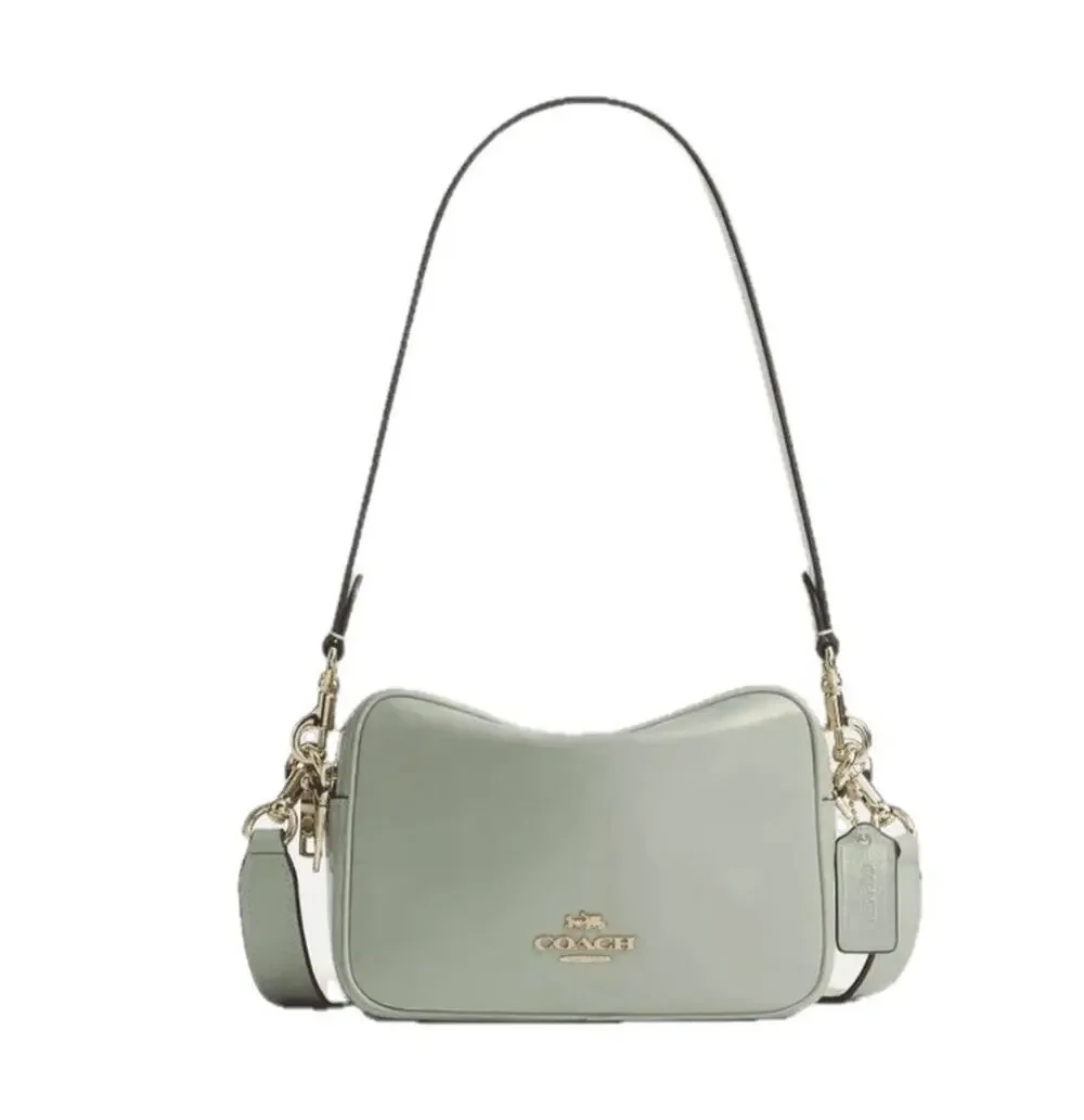 B3-008 Coach Mini Carey Crossbody Bag In Pistachio (Green) Glazed Leather